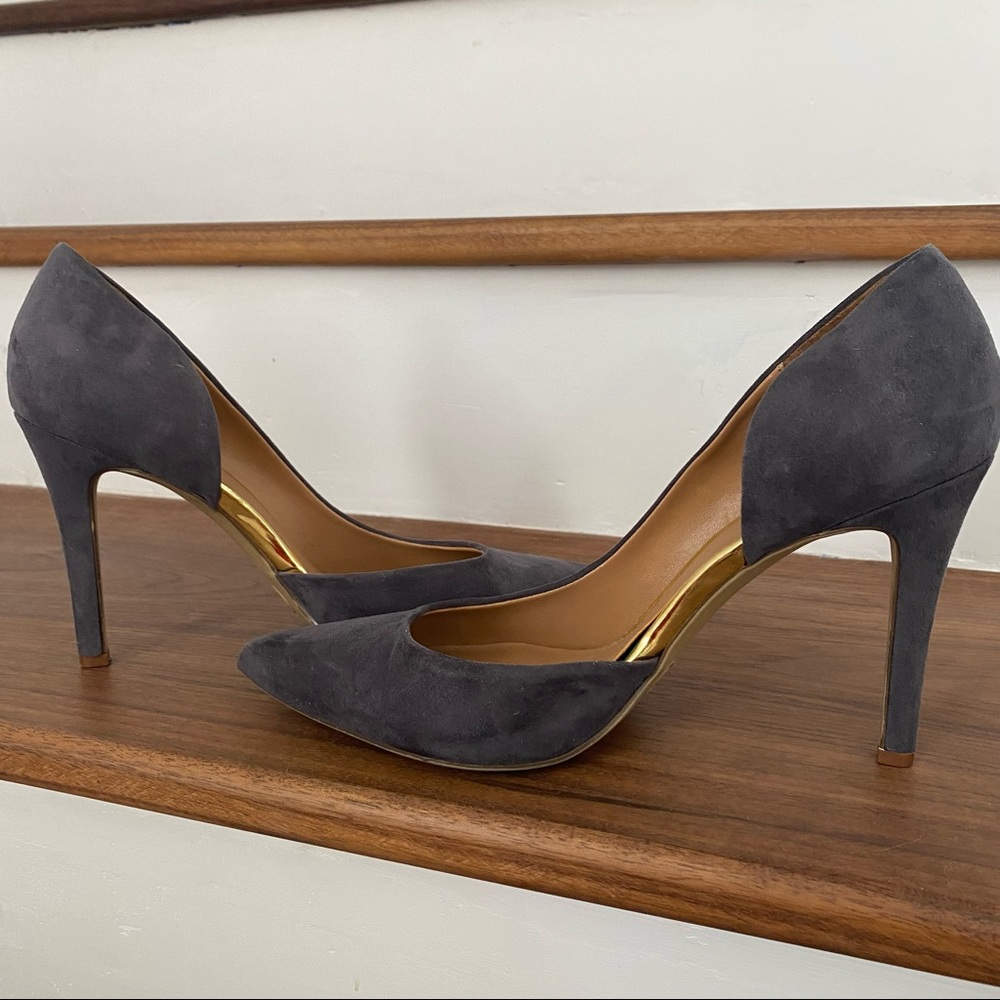 Grey and Gold Pumps